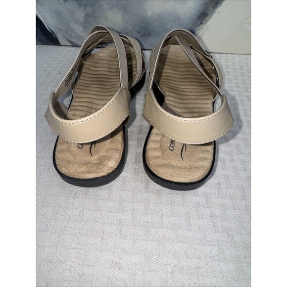 Easy Street Comfort Wave Janice Size 9 W Womens Slip On Sandal Natural Gore - Picture 6 of 11